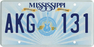 MS license plate AKG131