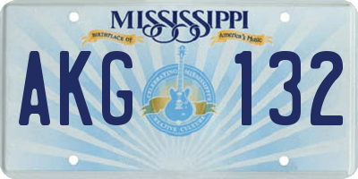 MS license plate AKG132
