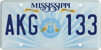 MS license plate AKG133