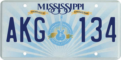 MS license plate AKG134