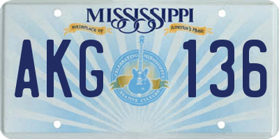 MS license plate AKG136