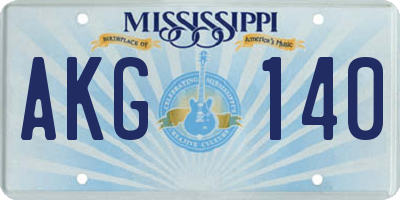 MS license plate AKG140