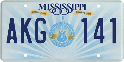 MS license plate AKG141