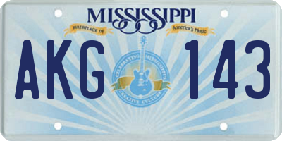 MS license plate AKG143