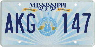 MS license plate AKG147