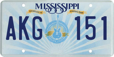 MS license plate AKG151