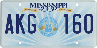 MS license plate AKG160