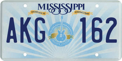 MS license plate AKG162