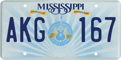 MS license plate AKG167