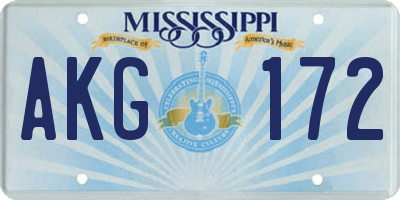 MS license plate AKG172