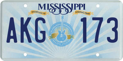 MS license plate AKG173