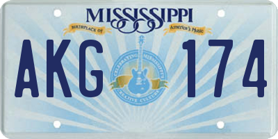 MS license plate AKG174