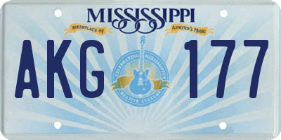 MS license plate AKG177