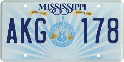MS license plate AKG178