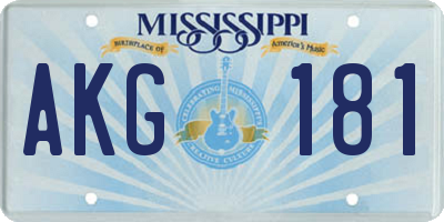 MS license plate AKG181