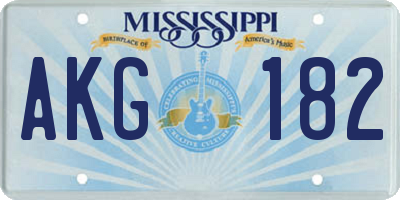 MS license plate AKG182