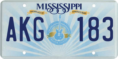 MS license plate AKG183