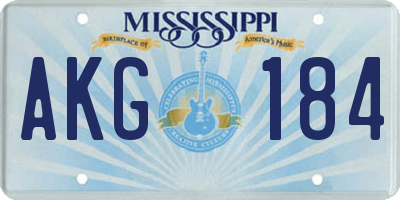 MS license plate AKG184