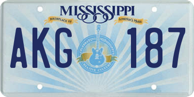 MS license plate AKG187