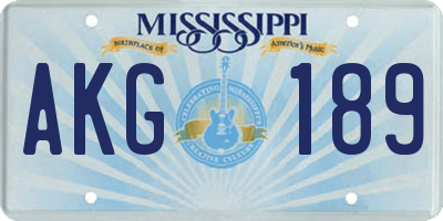 MS license plate AKG189
