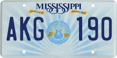 MS license plate AKG190