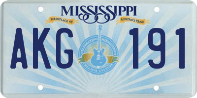 MS license plate AKG191