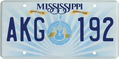 MS license plate AKG192