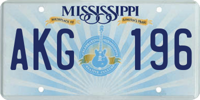 MS license plate AKG196