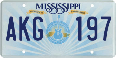 MS license plate AKG197