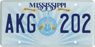MS license plate AKG202