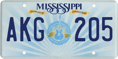 MS license plate AKG205