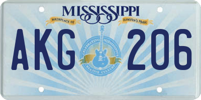 MS license plate AKG206