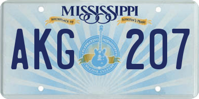 MS license plate AKG207