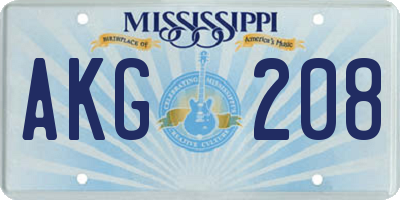 MS license plate AKG208