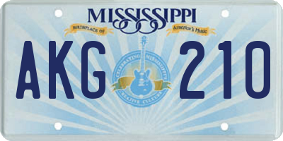 MS license plate AKG210