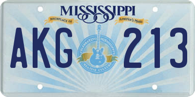 MS license plate AKG213