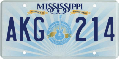 MS license plate AKG214