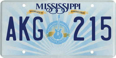 MS license plate AKG215