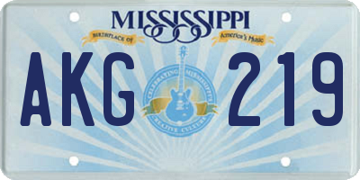 MS license plate AKG219