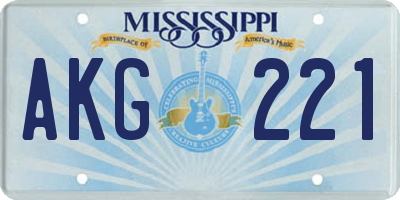 MS license plate AKG221