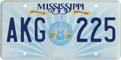 MS license plate AKG225