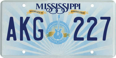 MS license plate AKG227