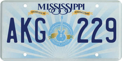MS license plate AKG229