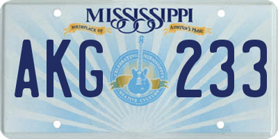 MS license plate AKG233