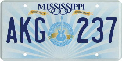MS license plate AKG237