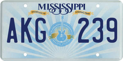 MS license plate AKG239