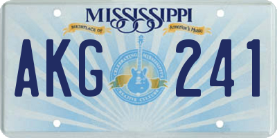 MS license plate AKG241