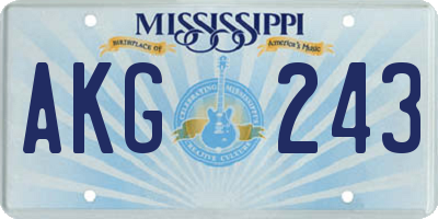 MS license plate AKG243