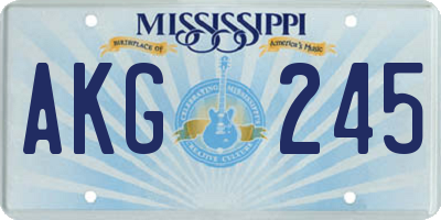 MS license plate AKG245