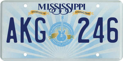 MS license plate AKG246